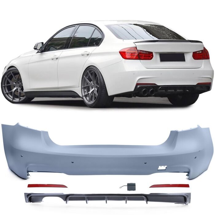 Pára-Choques Traseiro + Difusor Sport Look Carbono F30, 320, 325, 328, 330, 335